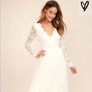 Beautiful White Lace Dress from Lulus